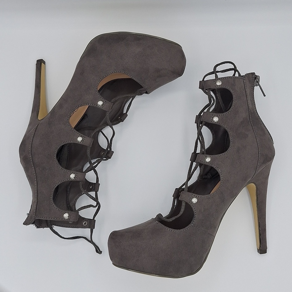 NEW Penny Loves Kenny Lace Up Closed Toe Platform Heels Size - 7.5 - Picture 5 of 16
